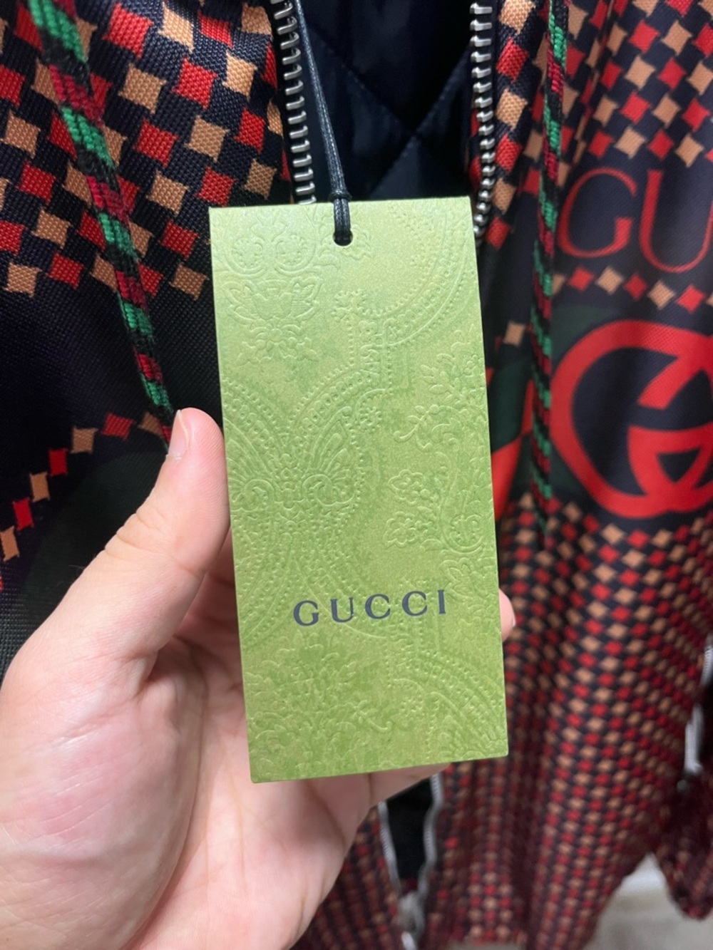Gucci Men’s Checker Print Hooded Coat Parka Blouson - Picture 5 of 7